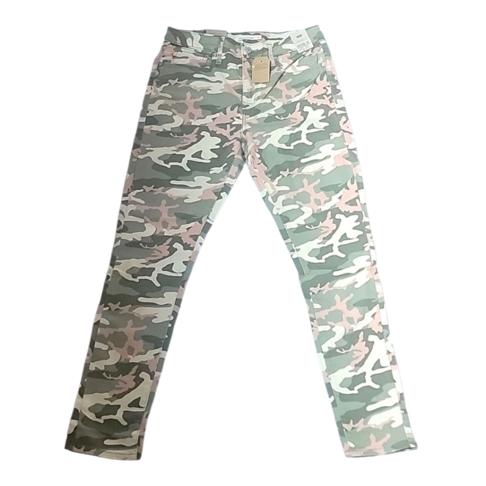 Levi's Pink & Green 721 High Rise Skinny‎ Camo Jeans Size 30